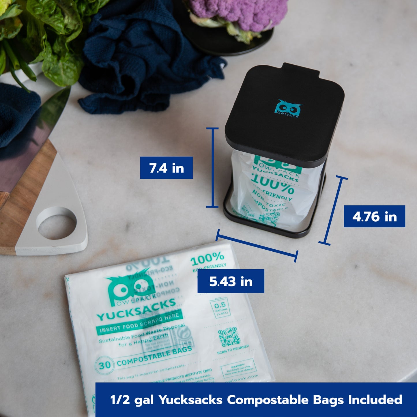 0.5 gal Yucksacks Bag Starter Kit - Black