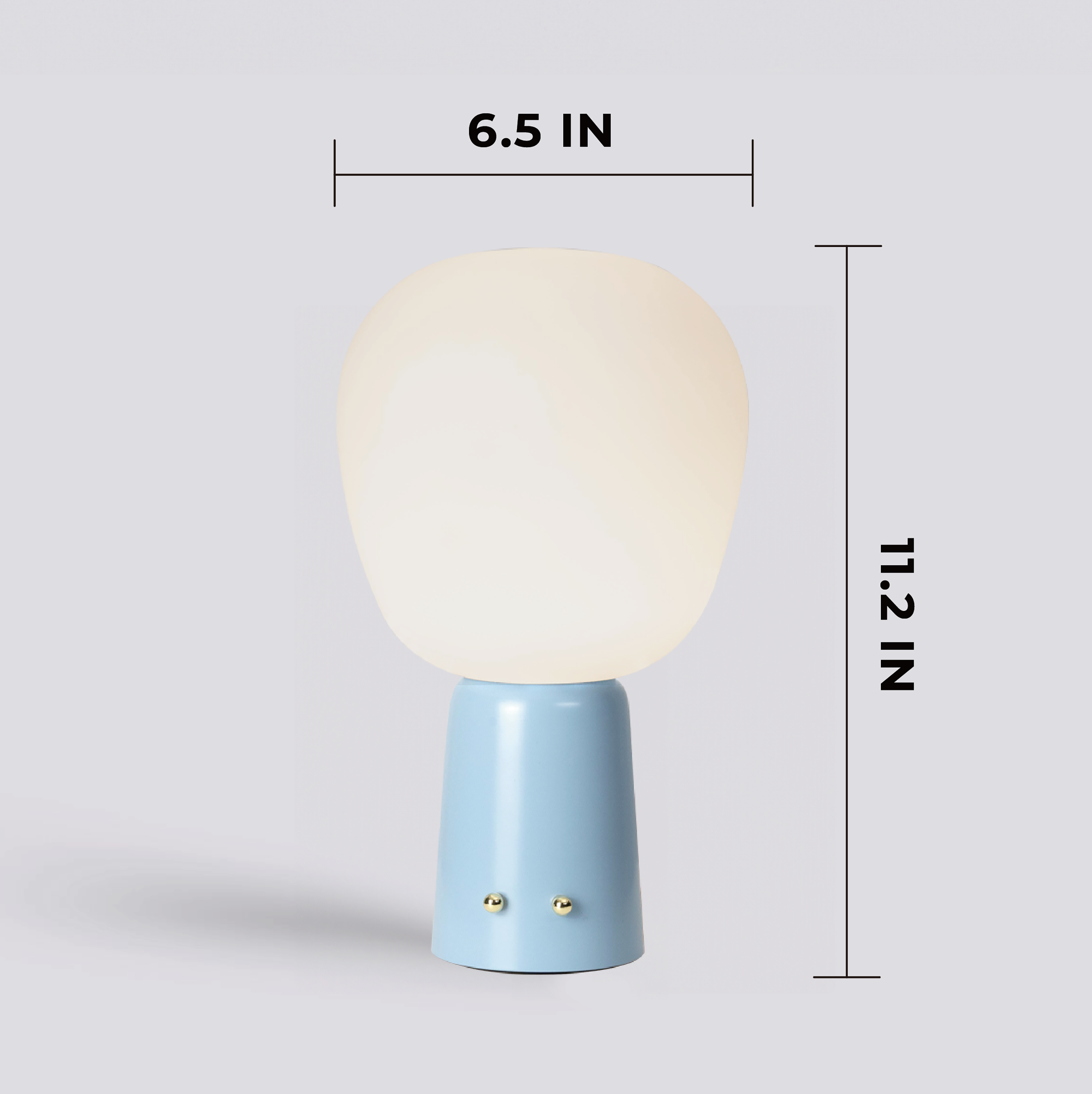 Merlot Cordless LED Lamp with Adjustable Dimmer Dimensions